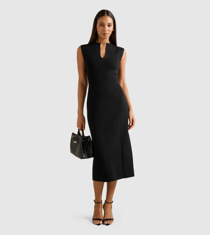 KATERINA Crepe Knit Midi Dress